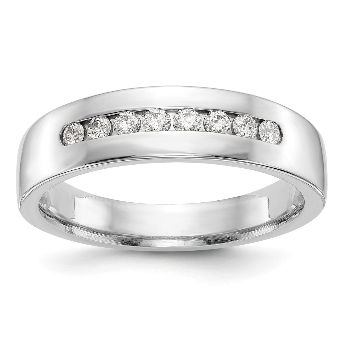 Men's Lab-Grown Diamond Channel Band in 14K White Gold, 3mm (1/3 ct. tw.), Size 10 - Sophia Jewelers