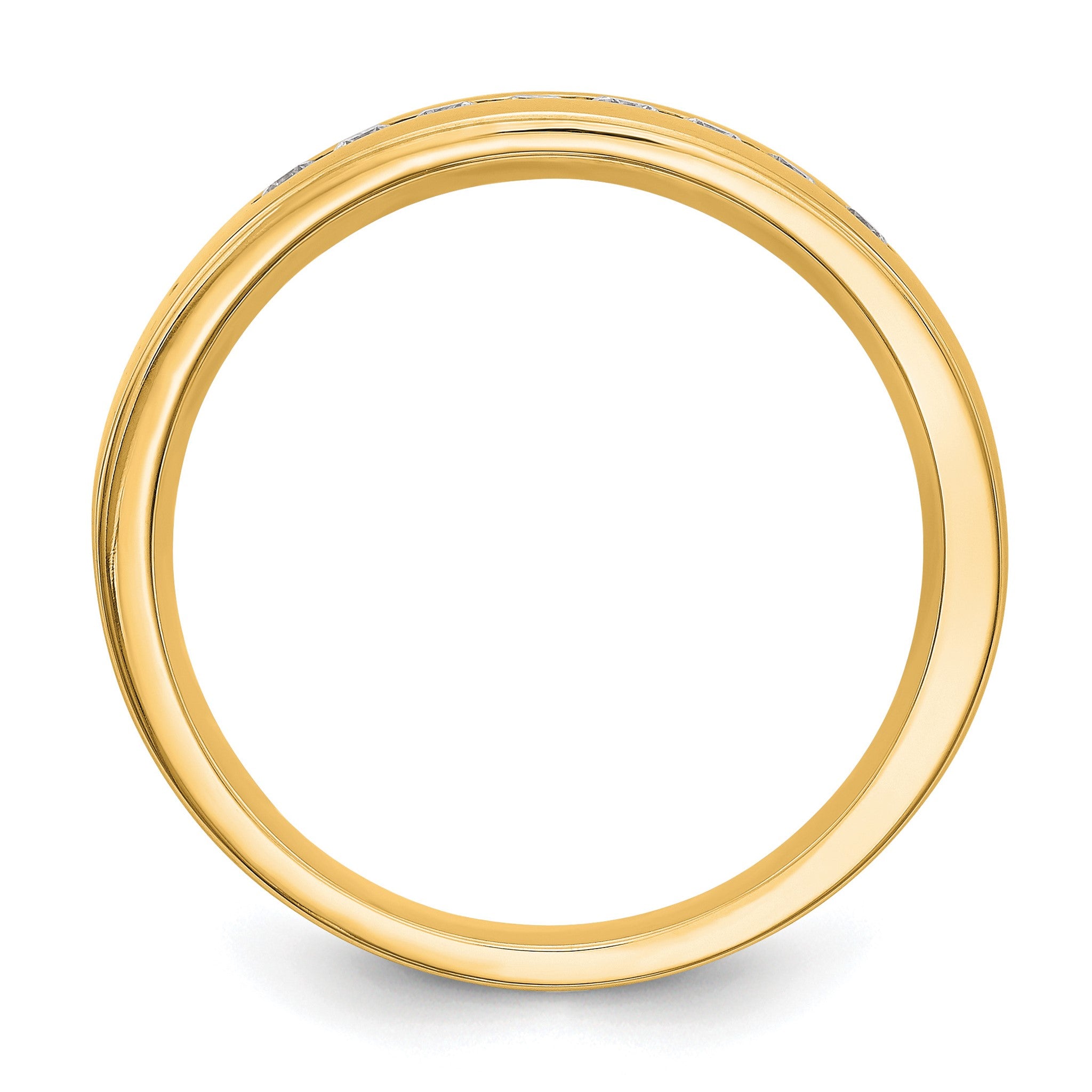 Men's Lab-Grown Diamond Channel Band in 14K Yellow Gold, 3mm (1/3 ct. tw.), Size 10 Secondary image