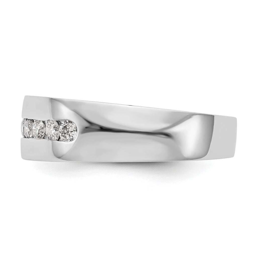 Men's Lab-Grown Diamond Channel Band in 14K White Gold, 4mm (1/2 ct. tw.), Size 10 - Sophia Jewelers