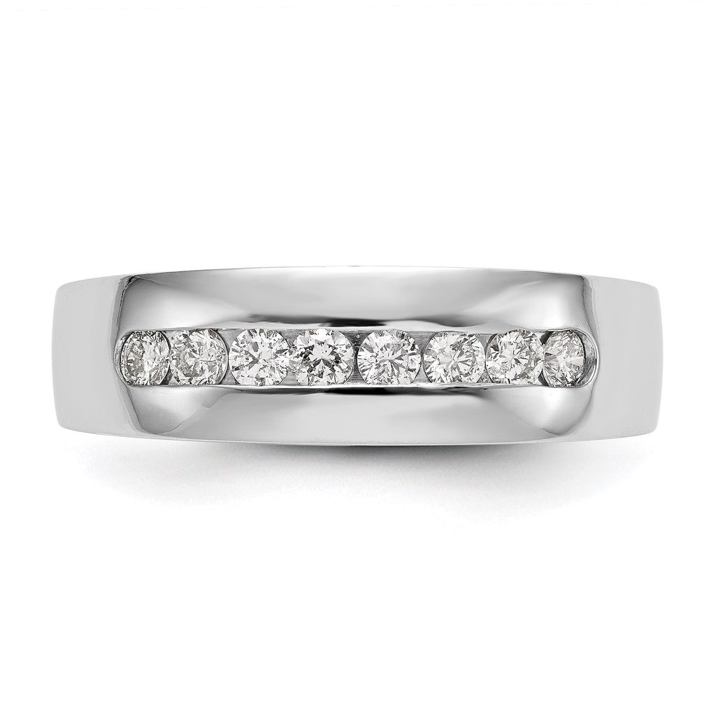 Men's Lab-Grown Diamond Channel Band in 14K White Gold, 4mm (1/2 ct. tw.), Size 10 - Sophia Jewelers