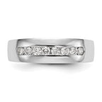 Men's Lab-Grown Diamond Channel Band in 14K White Gold, 4mm (1/2 ct. tw.), Size 10 - Sophia Jewelers
