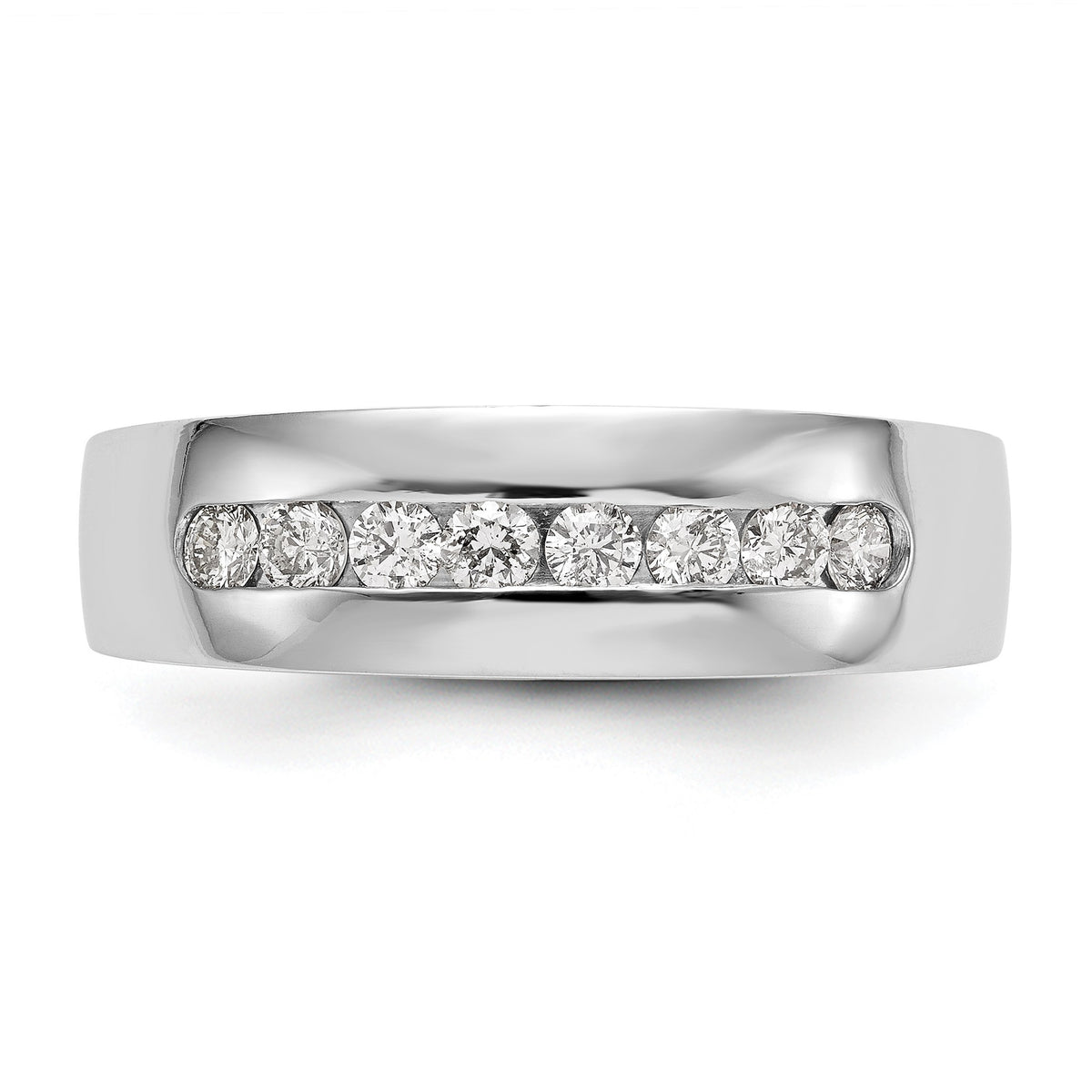 Men's Lab-Grown Diamond Channel Band in 14K White Gold, 4mm (1/2 ct. tw.), Size 10 - Sophia Jewelers
