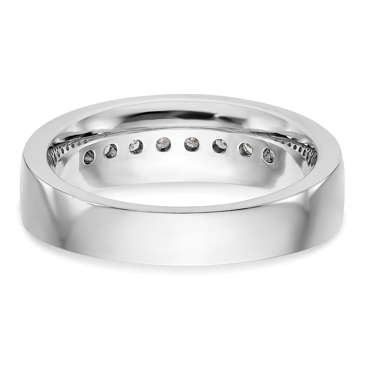 Men's Lab-Grown Diamond Channel Band in 14K White Gold, 4mm (1/2 ct. tw.), Size 10 - Sophia Jewelers