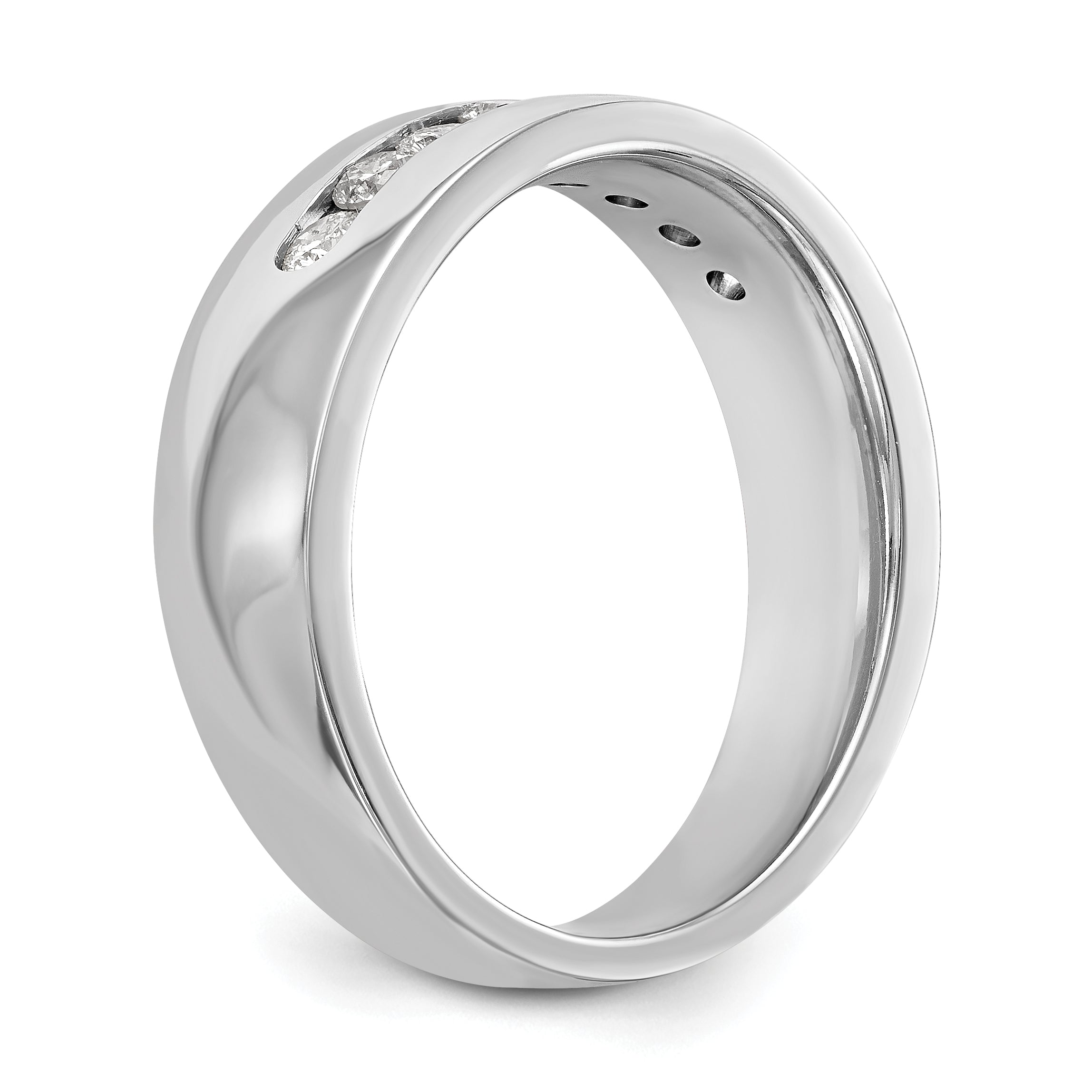 14k White Gold 1/2 carat Lab Grown Diamond VS/SI+ G+ Complete Men's Band