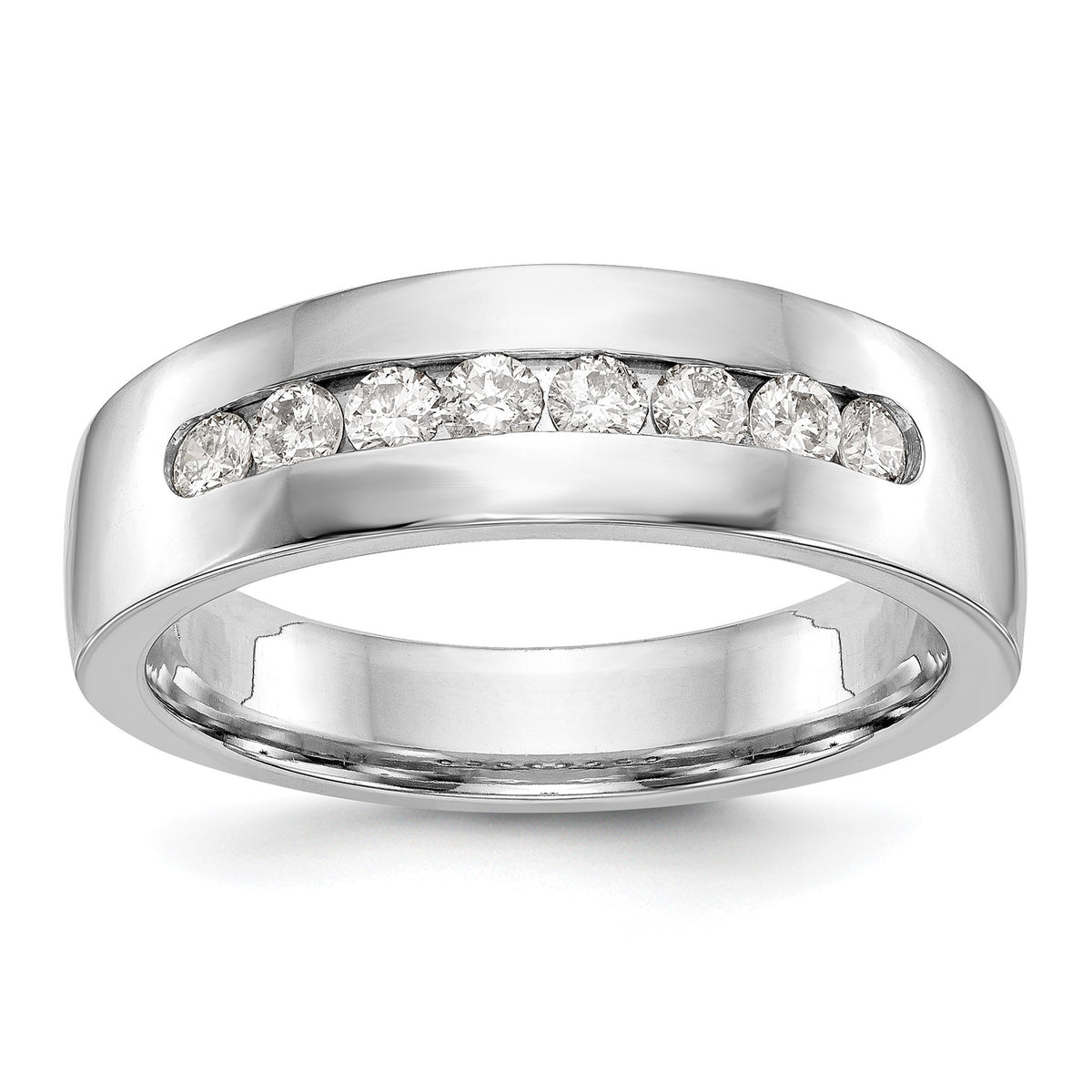 Men's Lab-Grown Diamond Channel Band in 14K White Gold, 4mm (1/2 ct. tw.), Size 10 - Sophia Jewelers Main image