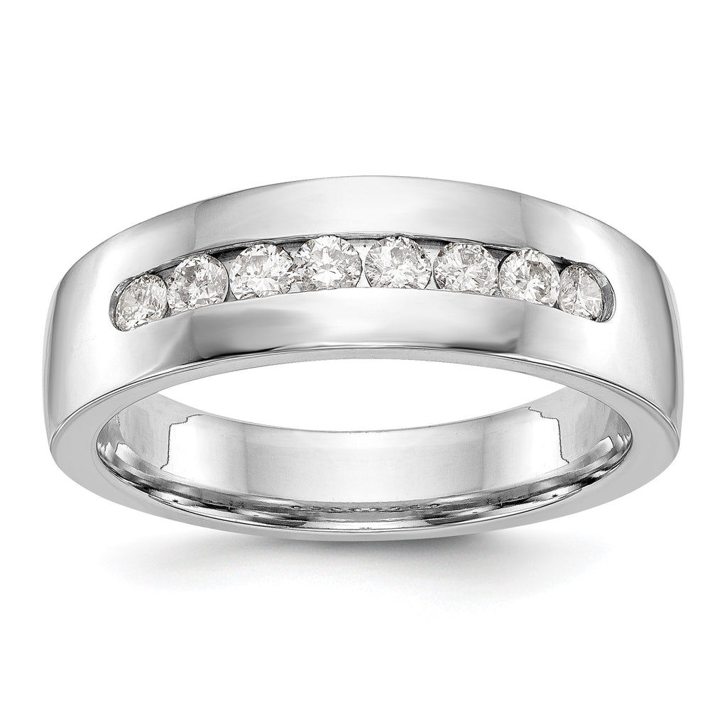 Men's Lab-Grown Diamond Channel Band in 14K White Gold, 4mm (1/2 ct. tw.), Size 10 - Sophia Jewelers
