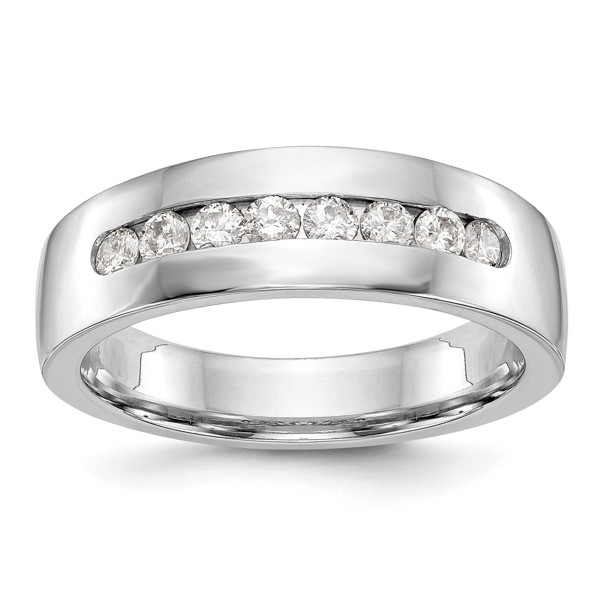 14k White Gold 1/2 carat Lab Grown Diamond VS/SI+ G+ Complete Men's Band Main image