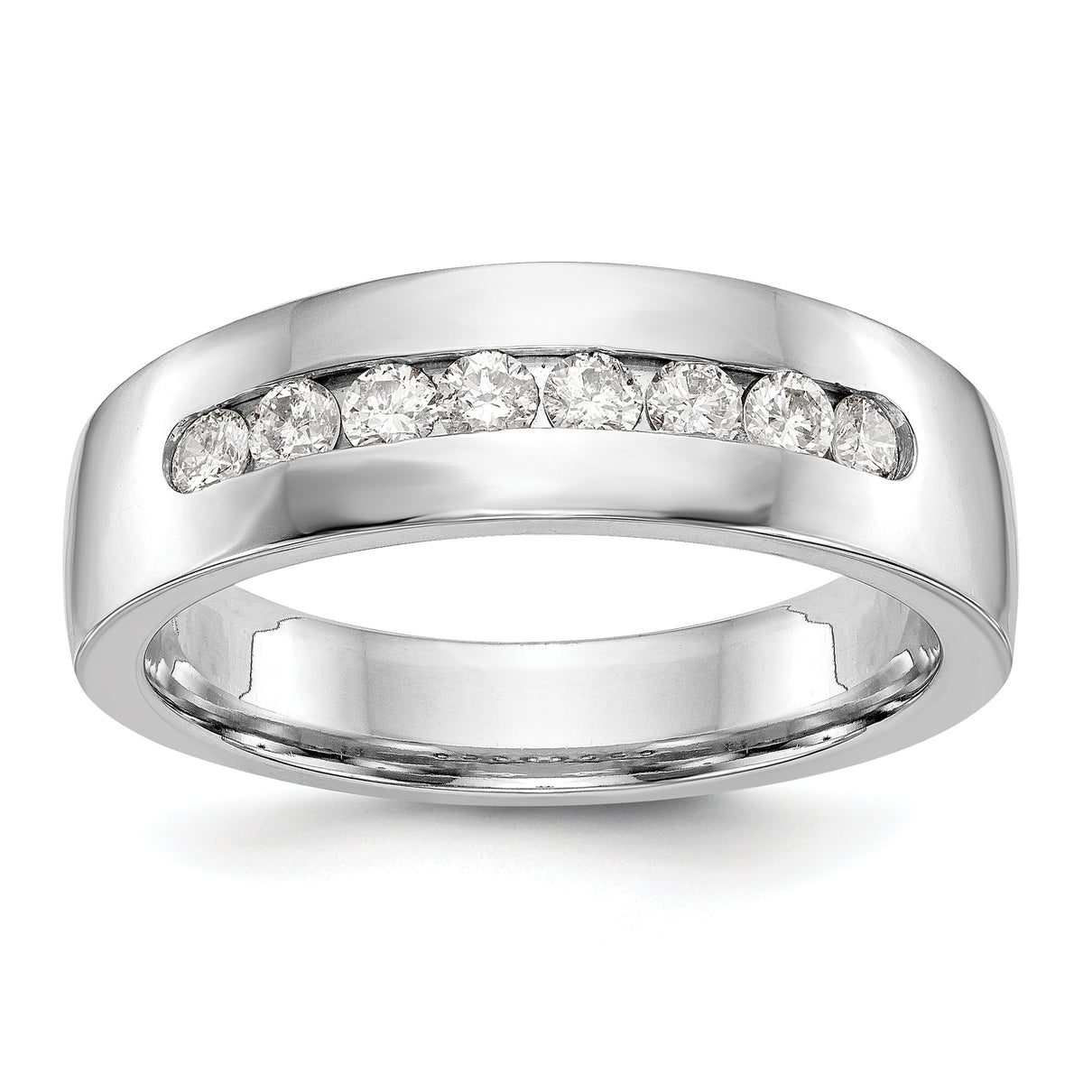 14k White Gold 1/2 carat Lab Grown Diamond VS/SI+ G+ Complete Men's Band