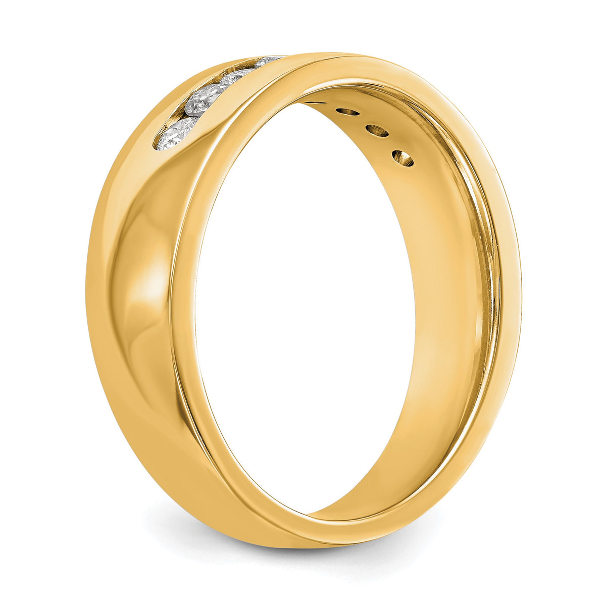 Men's Lab-Grown Diamond Channel Band in 14K Yellow Gold, 4mm (1/2 ct. tw.), Size 10 - Sophia Jewelers