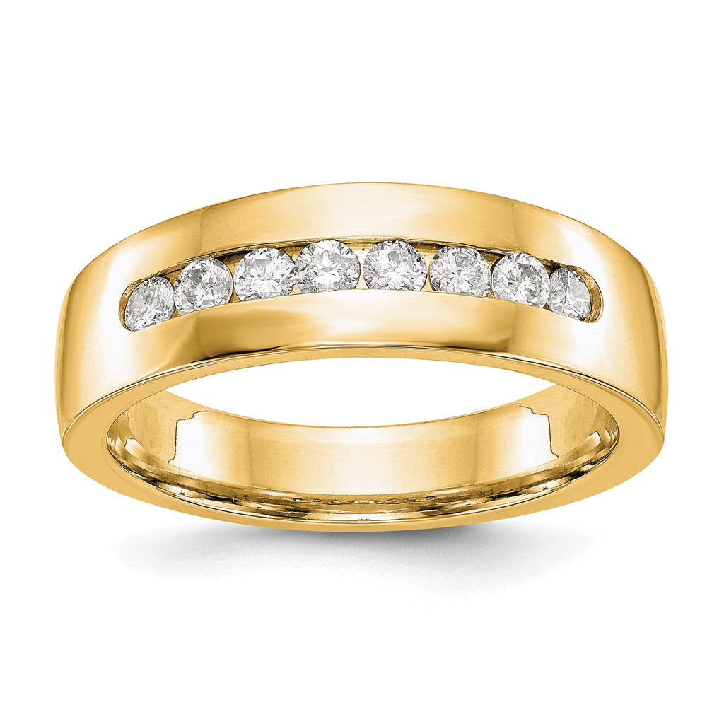 Men's Lab-Grown Diamond Channel Band in 14K Yellow Gold, 4mm (1/2 ct. tw.), Size 10 - Sophia Jewelers