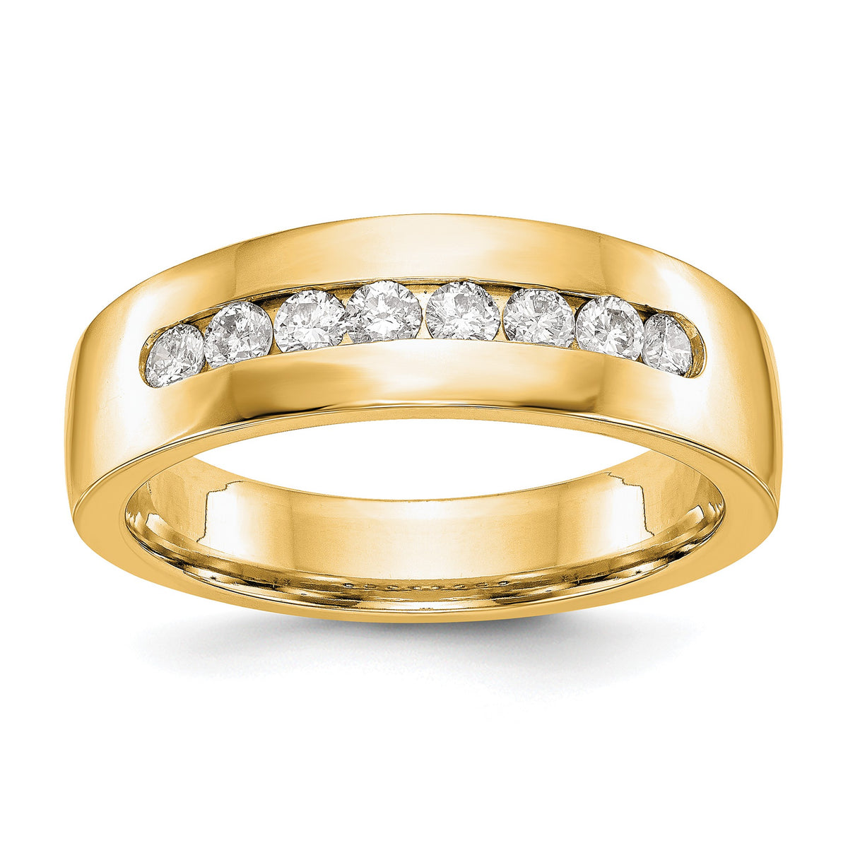 Men's Lab-Grown Diamond Channel Band in 14K Yellow Gold, 4mm (1/2 ct. tw.), Size 10 - Sophia Jewelers