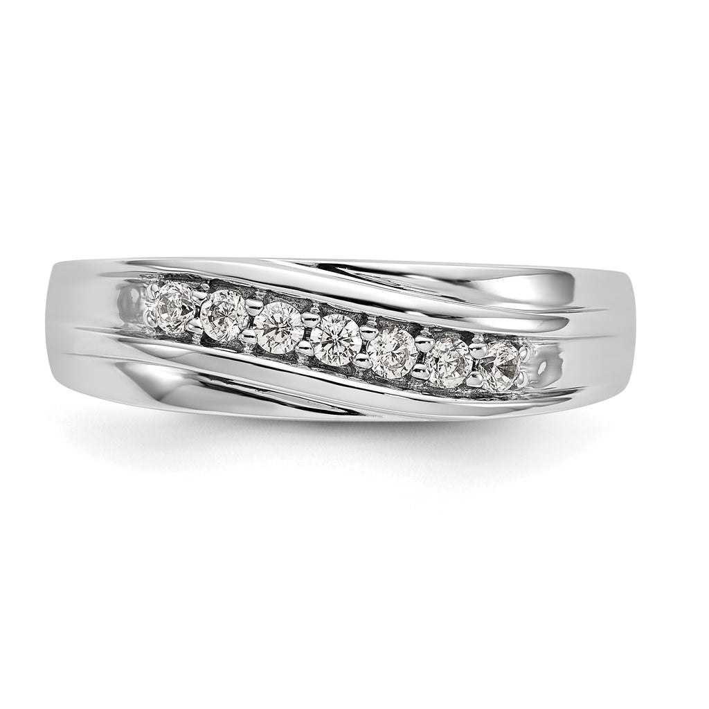 14k White Gold 1/4 carat Lab Grown Diamond VS/SI+ G+ Complete Men's Ring