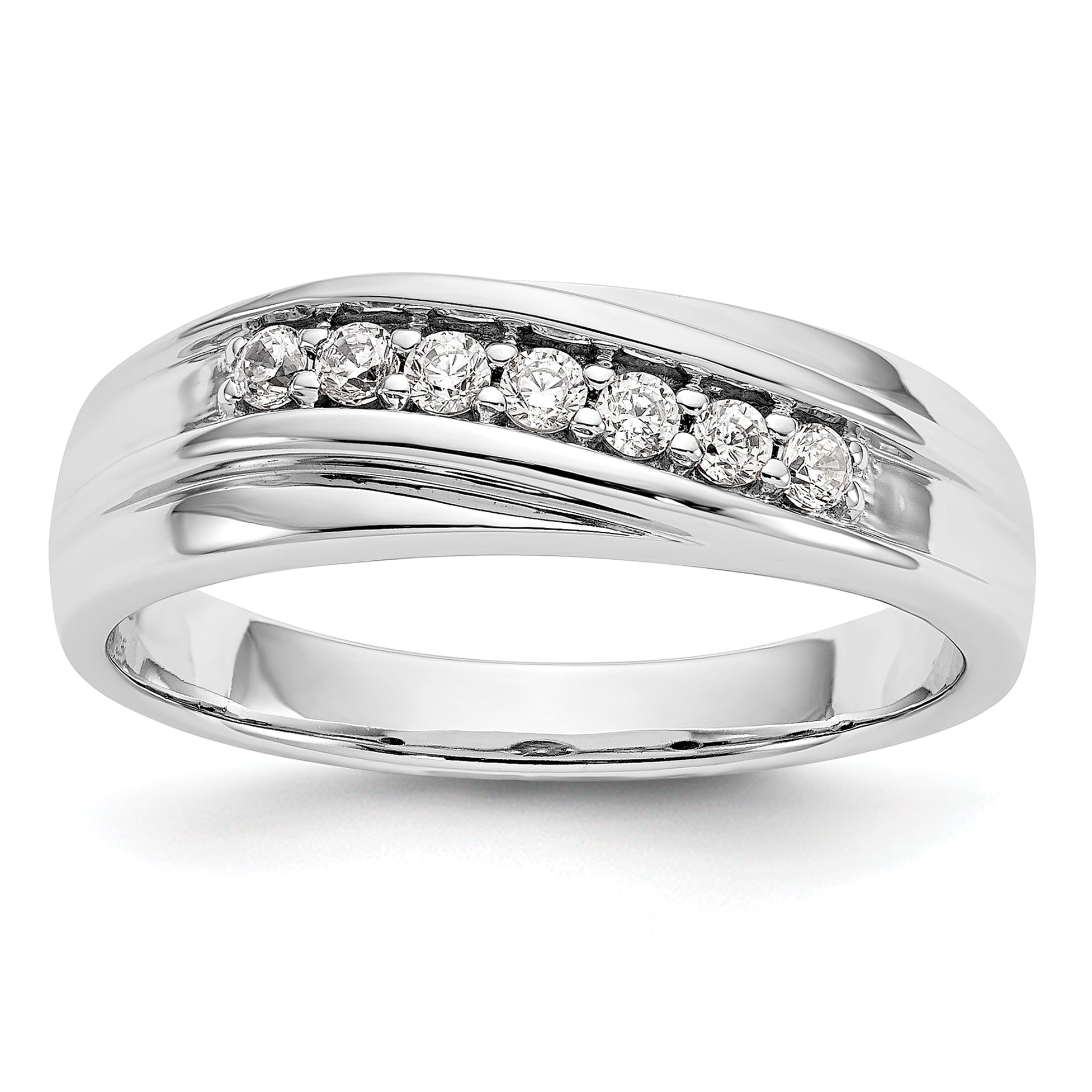 14k White Gold 1/4 carat Lab Grown Diamond VS/SI+ G+ Complete Men's Ring Main image