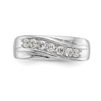 14k White Gold 1/2 carat Lab Grown Diamond VS/SI+ G+ Seven Stone Complete Men's Ring