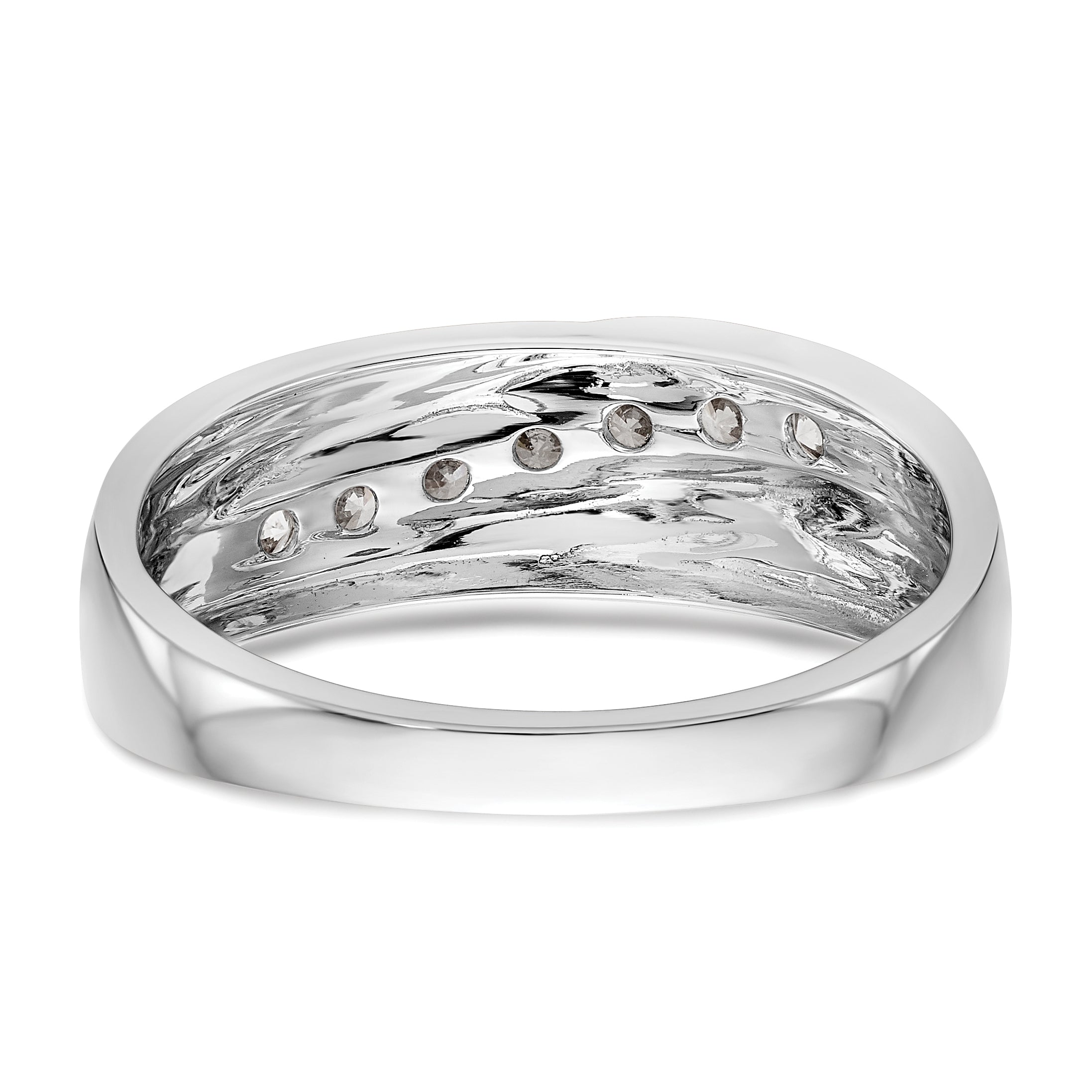 14k White Gold 1/2 carat Lab Grown Diamond VS/SI+ G+ Seven Stone Complete Men's Ring