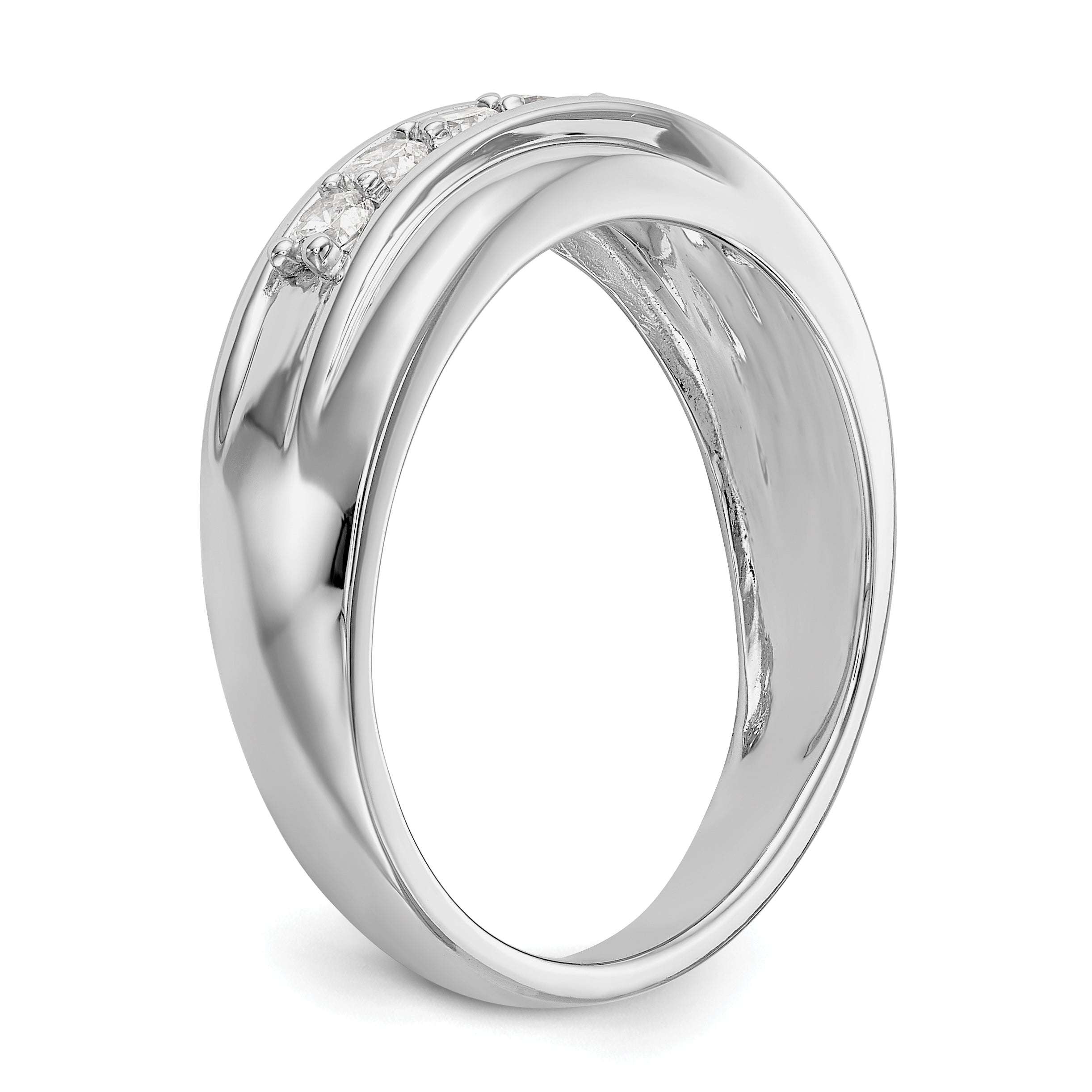 14k White Gold 1/2 carat Lab Grown Diamond VS/SI+ G+ Seven Stone Complete Men's Ring