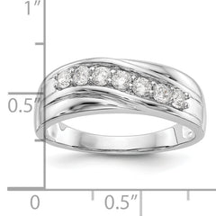 14k White Gold 1/2 carat Lab Grown Diamond VS/SI+ G+ Seven Stone Complete Men's Ring