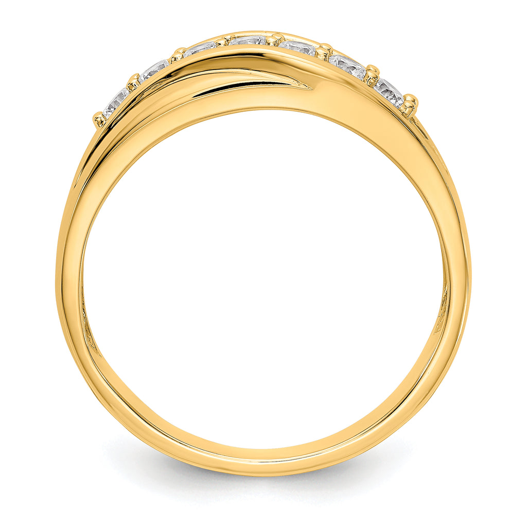 14k 1/2 carat Lab Grown Diamond VS/SI+ G+ Seven Stone Complete Men's Ring