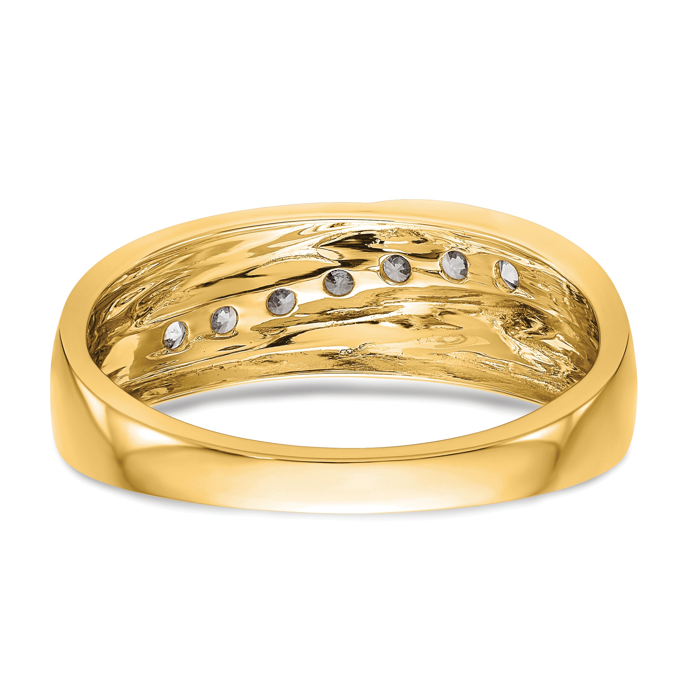 14k 1/2 carat Lab Grown Diamond VS/SI+ G+ Seven Stone Complete Men's Ring
