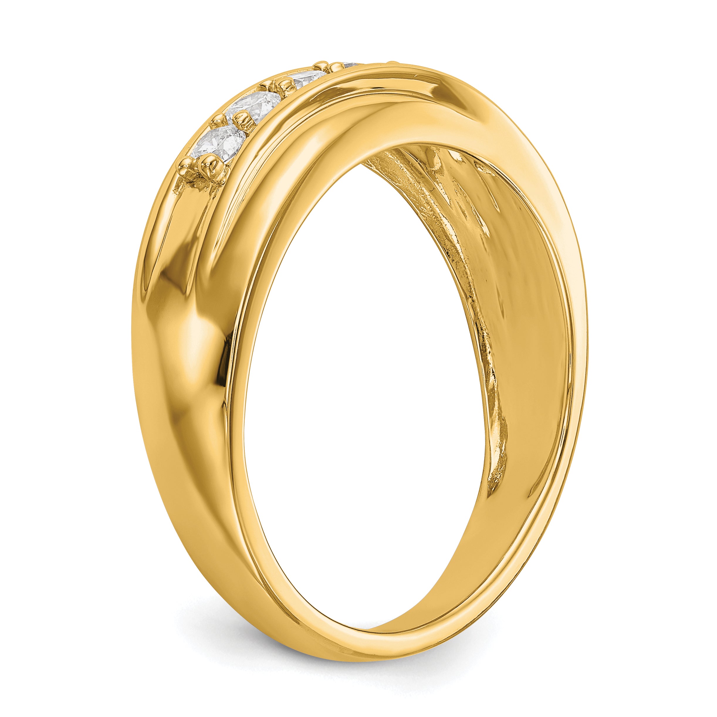 14k 1/2 carat Lab Grown Diamond VS/SI+ G+ Seven Stone Complete Men's Ring