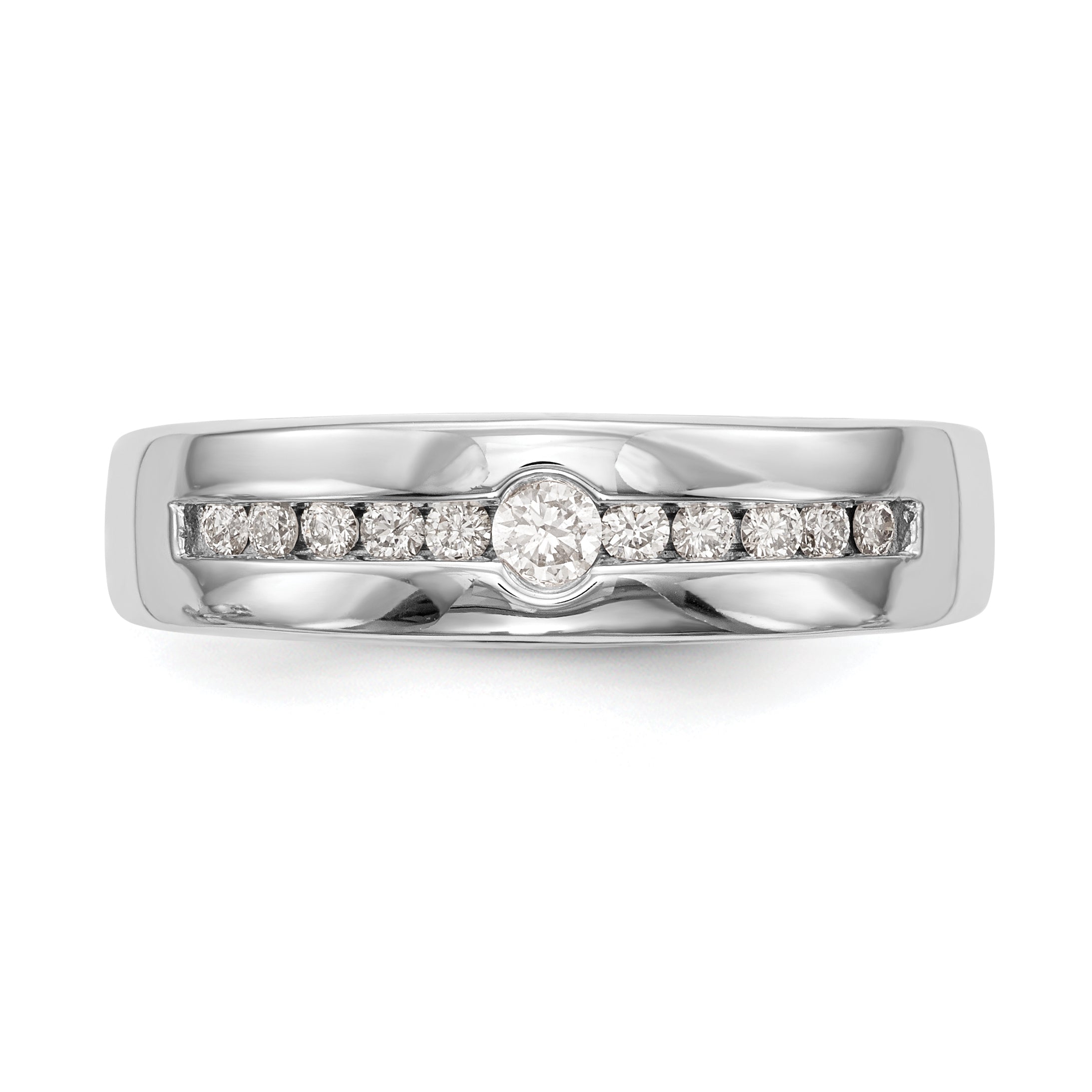 14K White Gold Lab Grown Diamond VS/SI+ G+ Men's Band