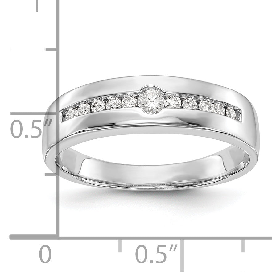 14K White Gold Lab Grown Diamond VS/SI+ G+ Men's Band