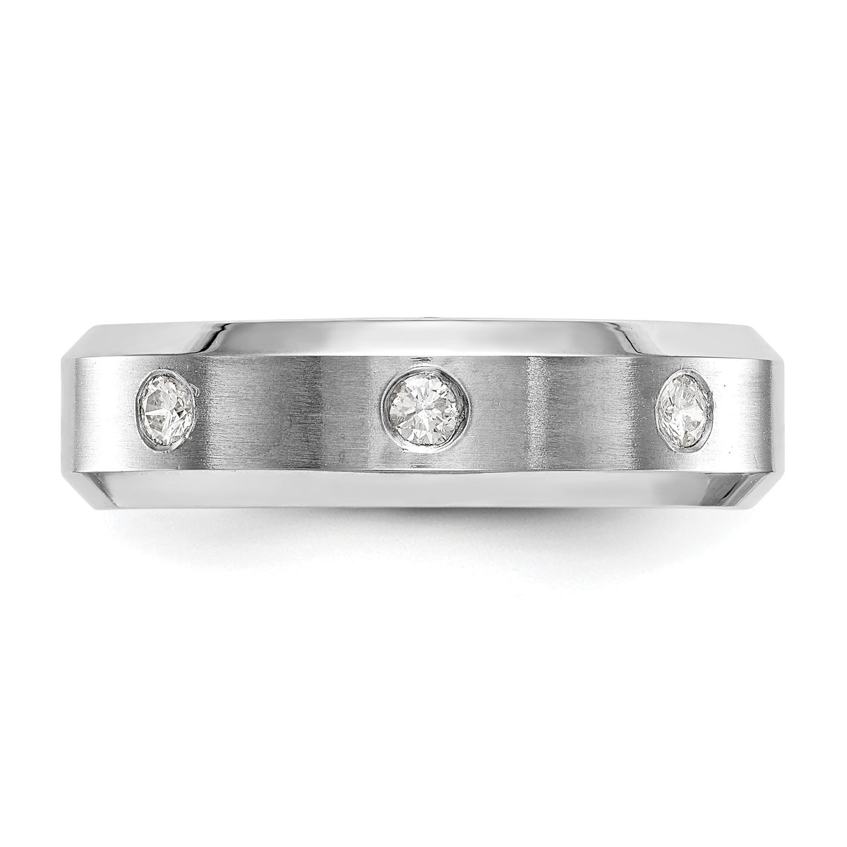 Men's Lab-Grown Diamond Band in 14K White Gold, 4mm (1/6 ct. tw.), Size 10 - Sophia Jewelers