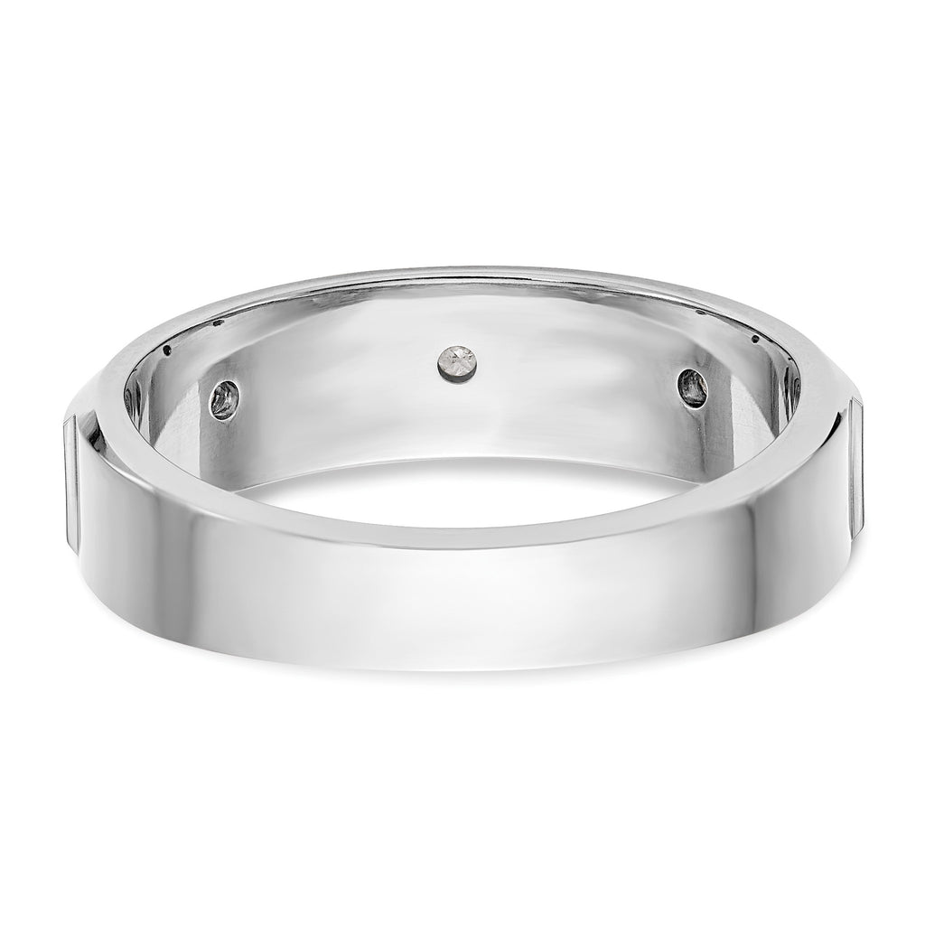 Men's Lab-Grown Diamond Band in 14K White Gold, 4mm (1/6 ct. tw.), Size 10 - Sophia Jewelers