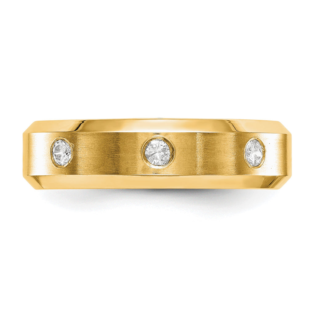 Men's Lab-Grown Diamond Band in 14K Yellow Gold, 4mm (1/6 ct. tw.), Size 10 - Sophia Jewelers