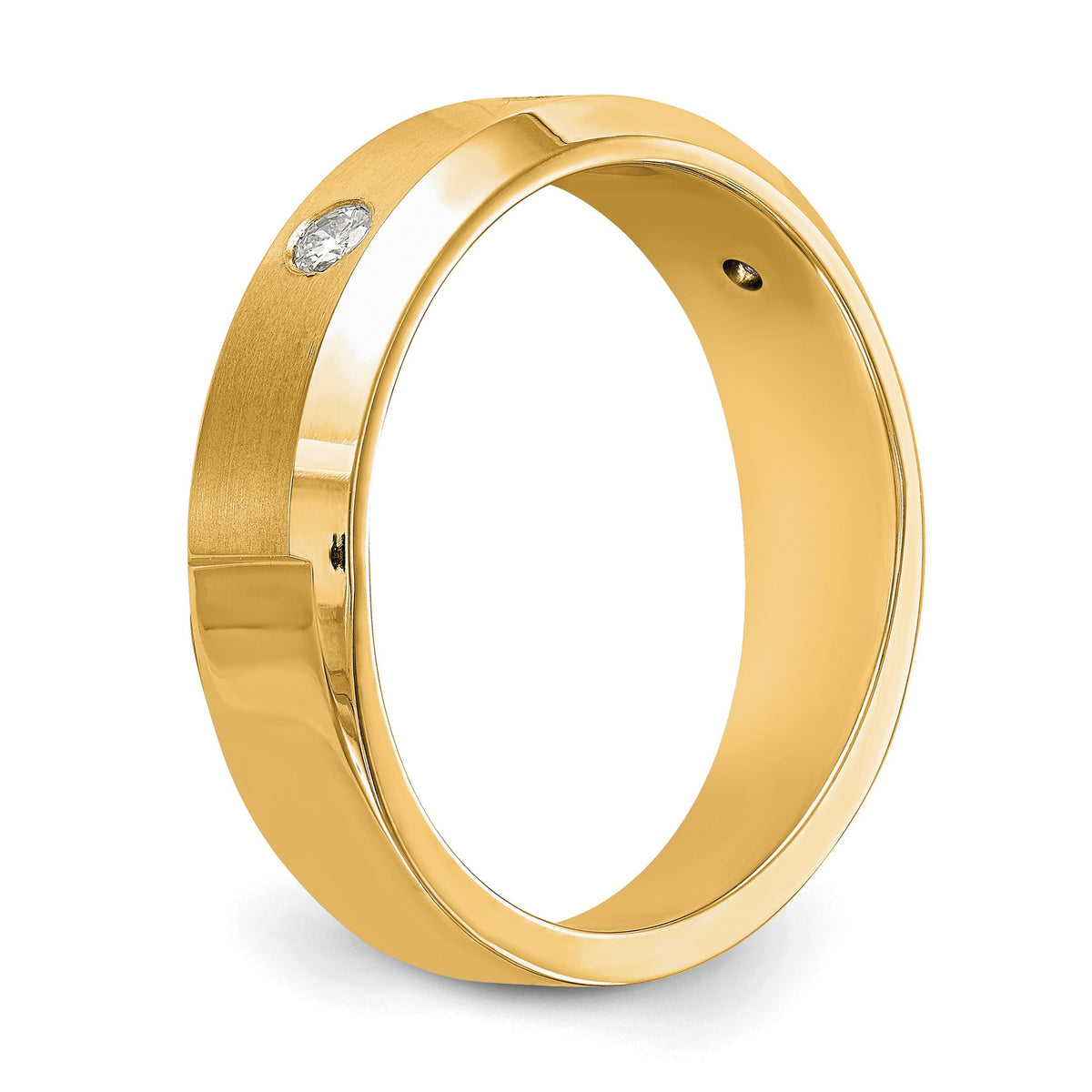Men's Lab-Grown Diamond Band in 14K Yellow Gold, 4mm (1/6 ct. tw.), Size 10 - Sophia Jewelers