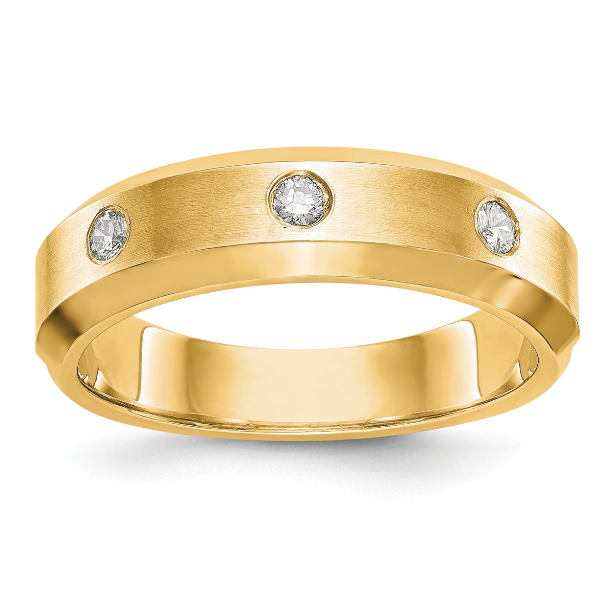 Men's Lab-Grown Diamond Band in 14K Yellow Gold, 4mm (1/6 ct. tw.), Size 10 - Sophia Jewelers