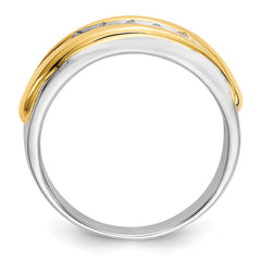 14k Two-tone 3/8 carat Lab Grown Diamond VS/SI+ G+ Complete Men's Ring