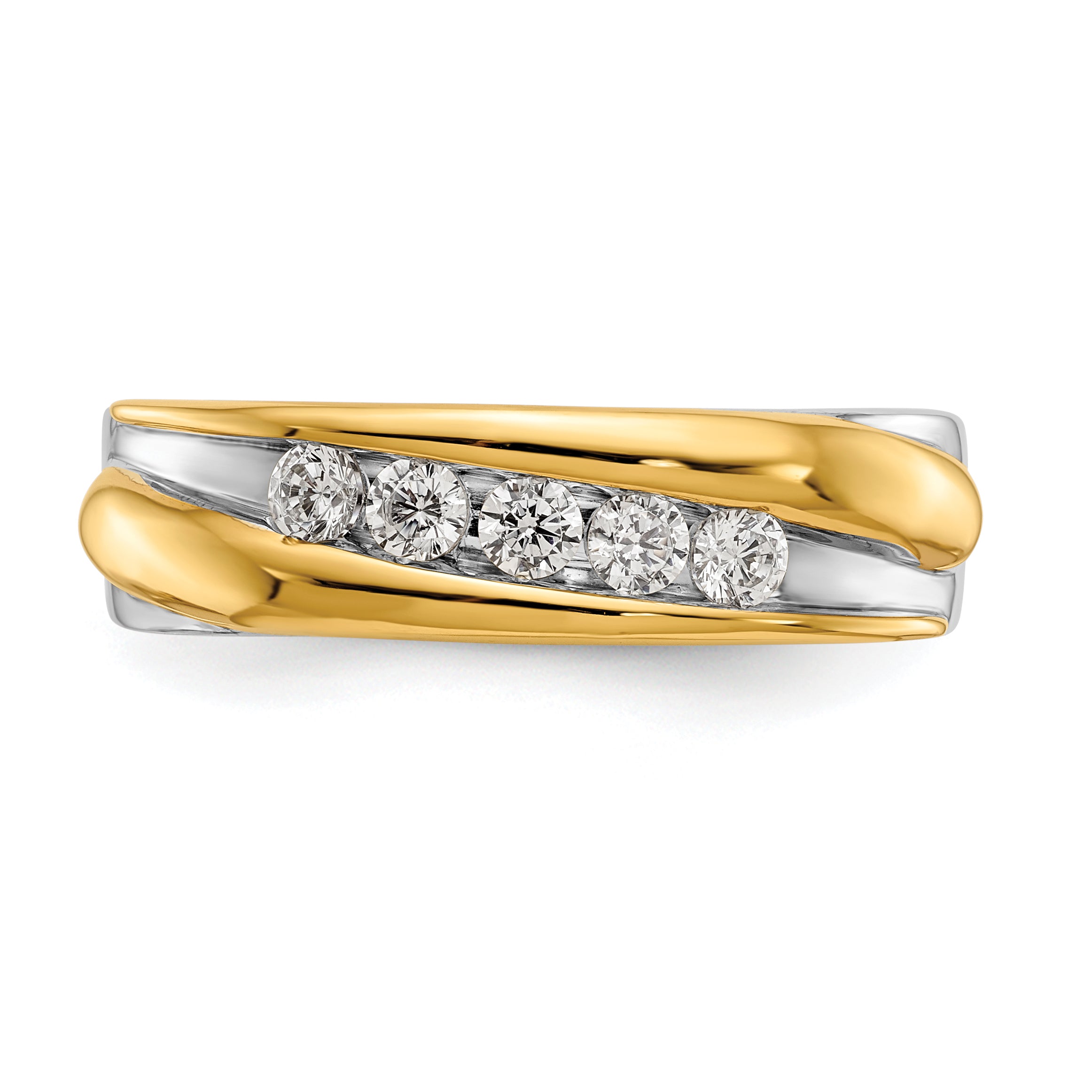 14k Two-tone 3/8 carat Lab Grown Diamond VS/SI+ G+ Complete Men's Ring
