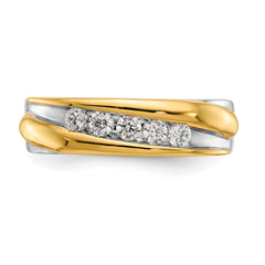 14k Two-tone 3/8 carat Lab Grown Diamond VS/SI+ G+ Complete Men's Ring