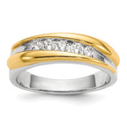 14k Two-tone 3/8 carat Lab Grown Diamond VS/SI+ G+ Complete Men's Ring