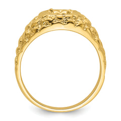 14k 7/8 carat Center Men's Ring Mounting (No Stone Included)