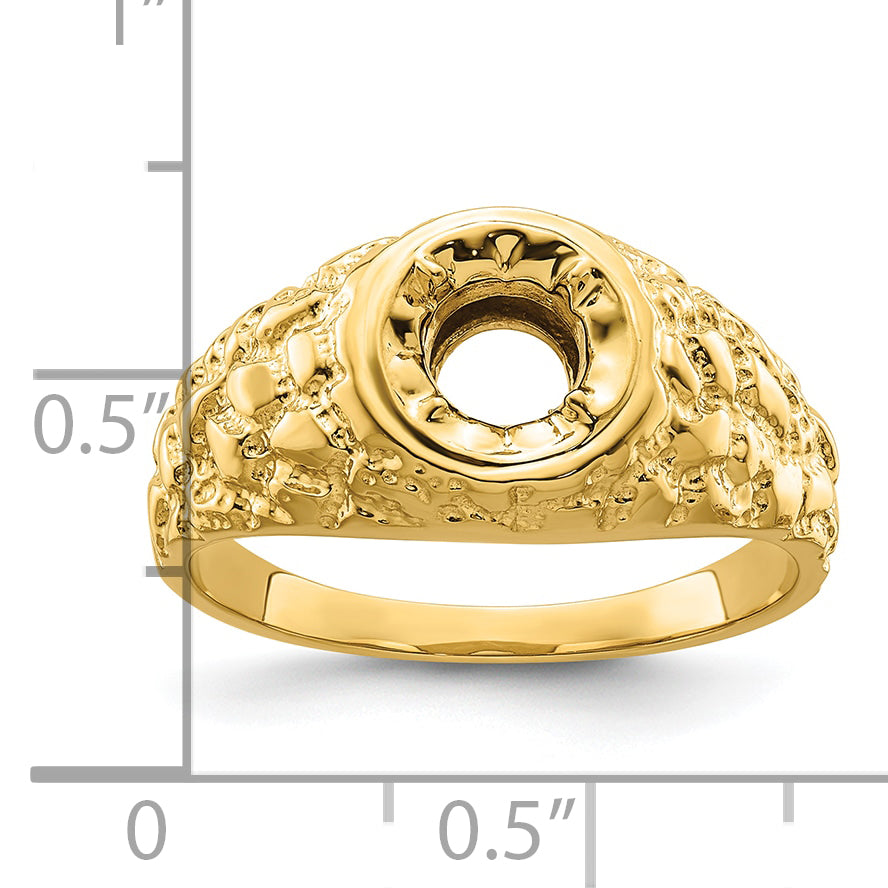 14k 7/8 carat Center Men's Ring Mounting (No Stone Included)