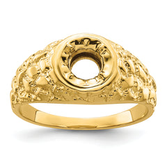 14k 7/8 carat Center Men's Ring Mounting (No Stone Included)
