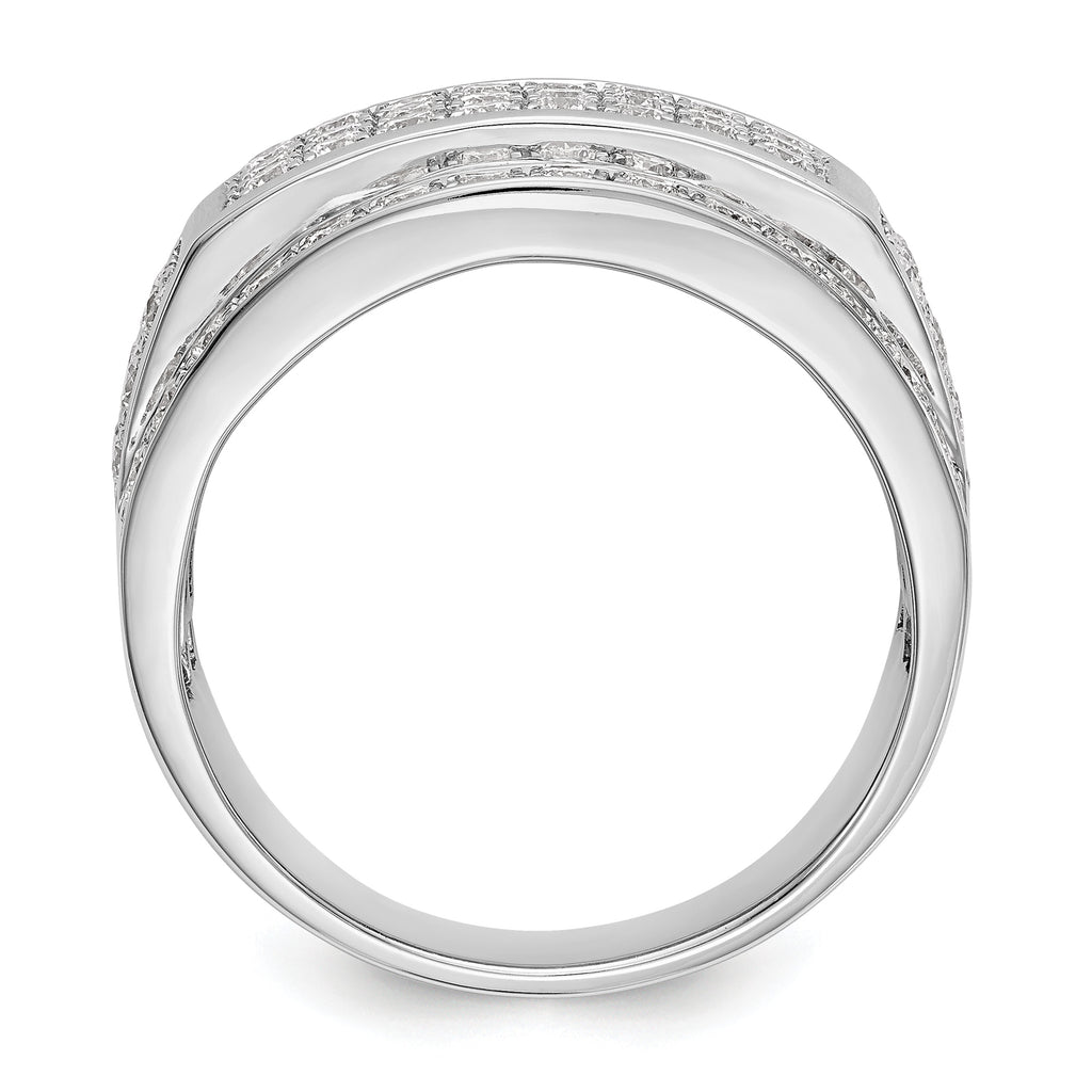 14K White Gold Pave 2 carat Diamond Complete Mens Band