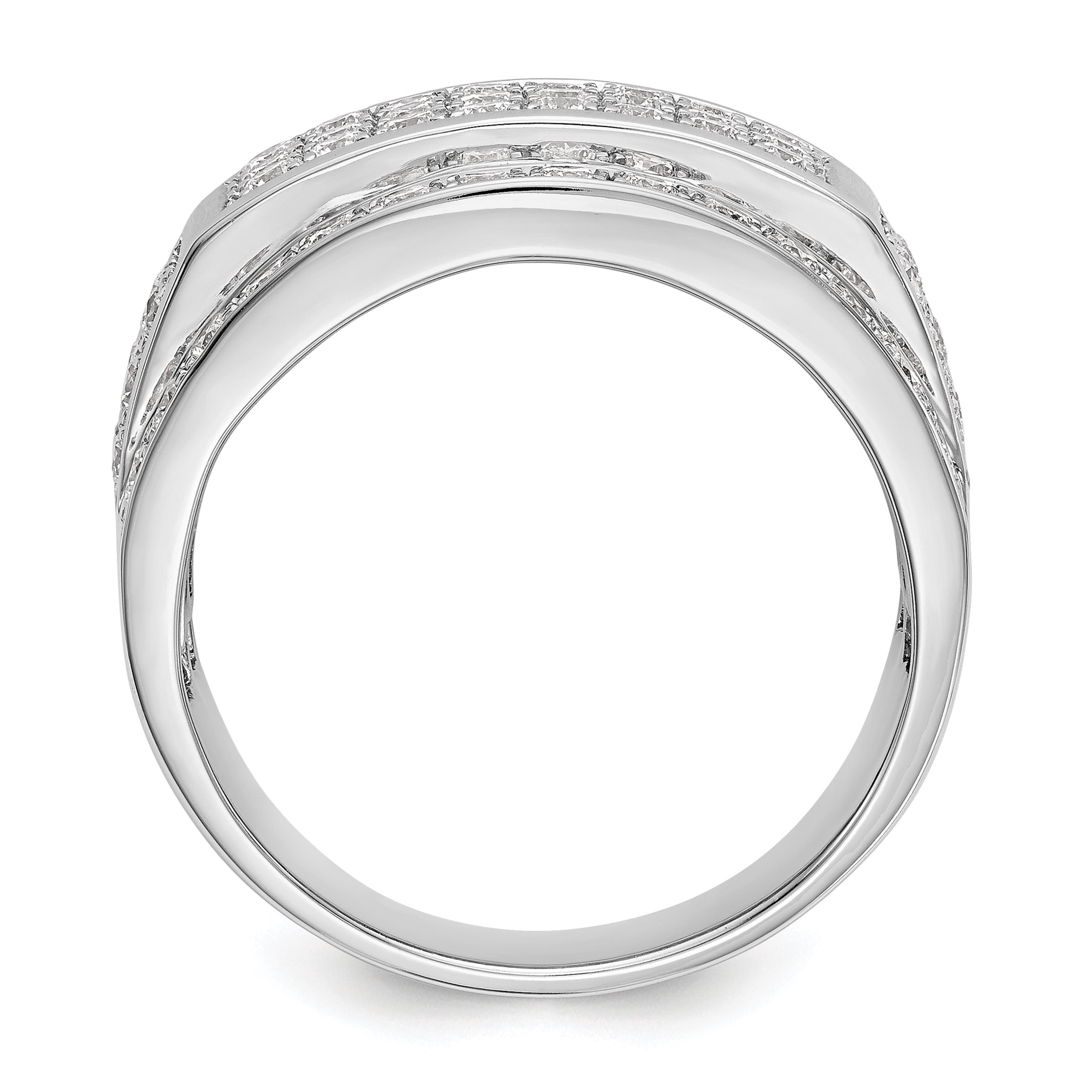 14K White Gold Pave 2 carat Diamond Complete Mens Band