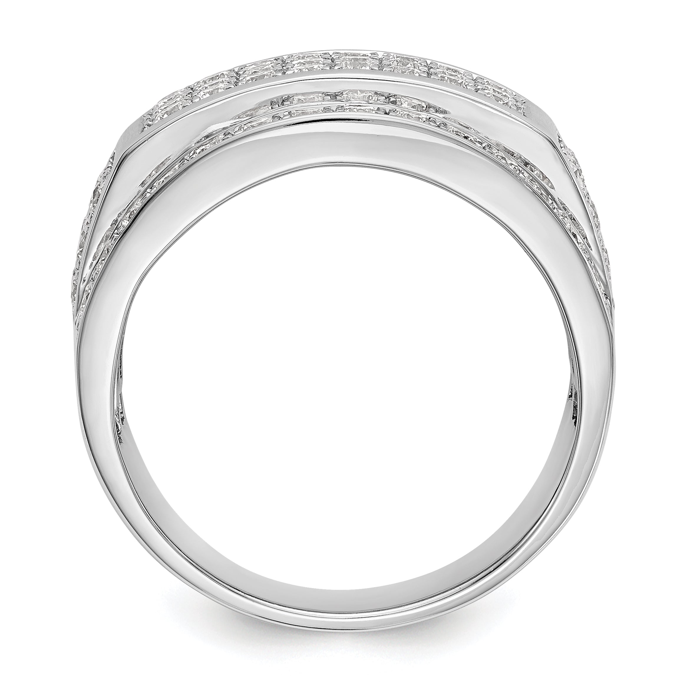 14K White Gold Pave 2 carat Diamond Complete Men's Band Secondary image