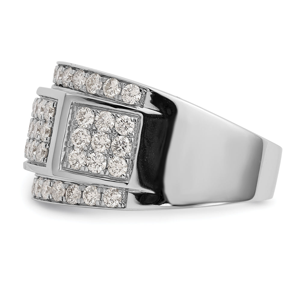 14K White Gold Pave 2 carat Diamond Complete Mens Band