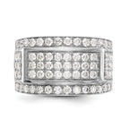 14K White Gold Pave 2 carat Diamond Complete Mens Band