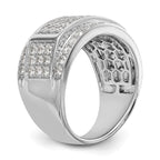 14K White Gold Pave 2 carat Diamond Complete Mens Band