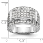 14K White Gold Pave 2 carat Diamond Complete Mens Band