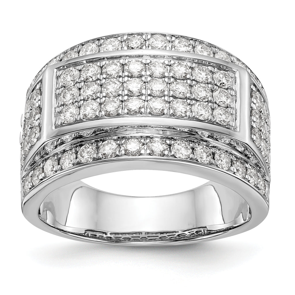 14K White Gold Pave 2 carat Diamond Complete Mens Band