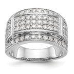 14K White Gold Pave 2 carat Diamond Complete Mens Band