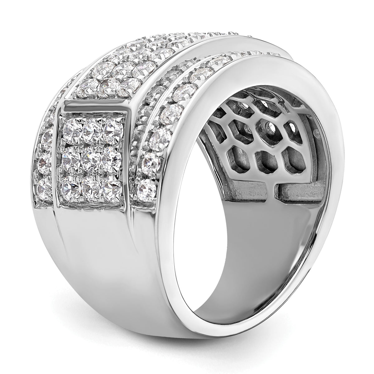 Men's Lab-Grown Diamond Heirloom Ring in 14K White Gold (3 ct. tw.), Size 10 - Sophia Jewelers