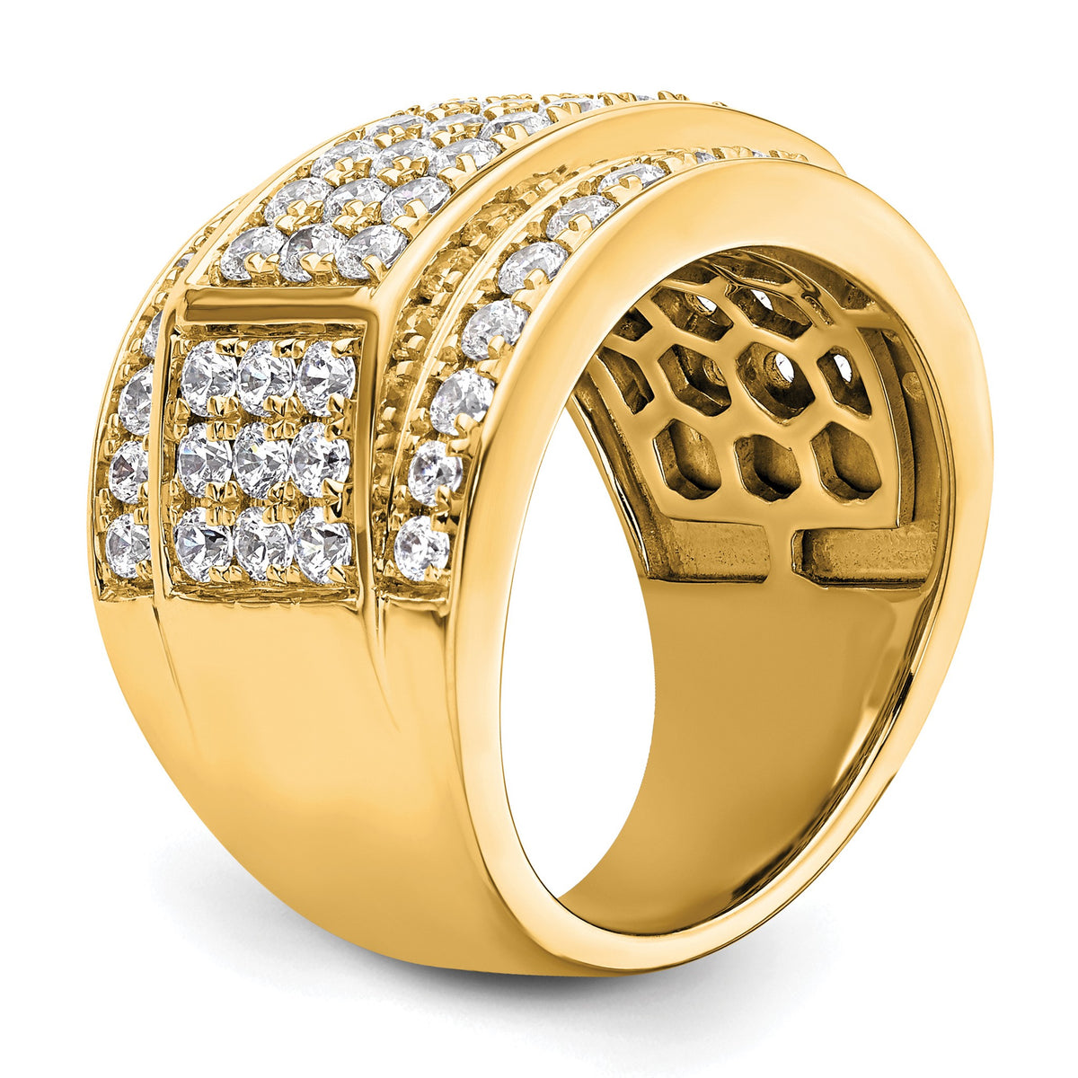 Men's Lab-Grown Diamond Heirloom Ring in 14K Yellow Gold (3 ct. tw.), Size 10 - Sophia Jewelers