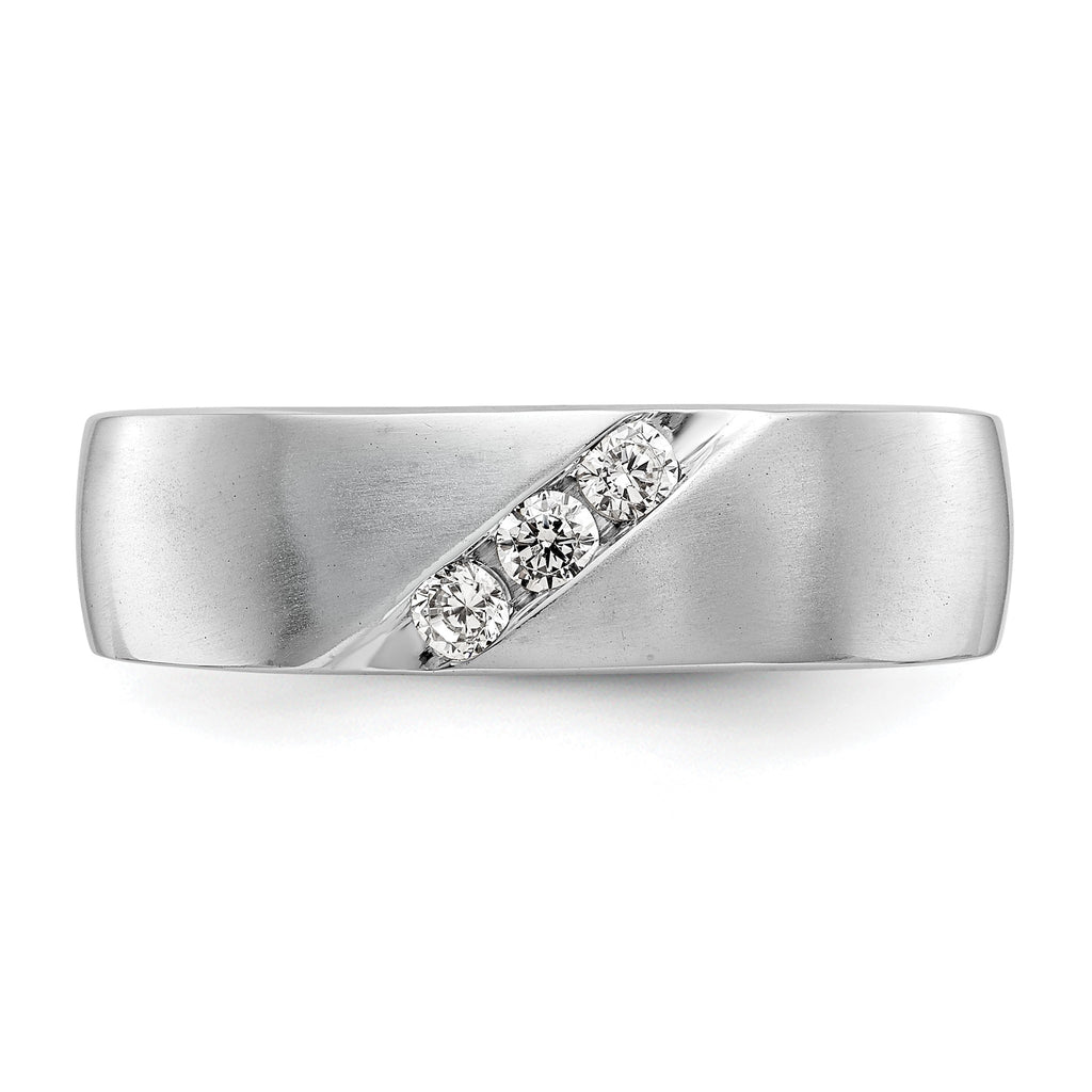 Men's Lab-Grown Diamond Band in 14K White Gold, 3mm (1/5 ct. tw.), Size 10 - Sophia Jewelers